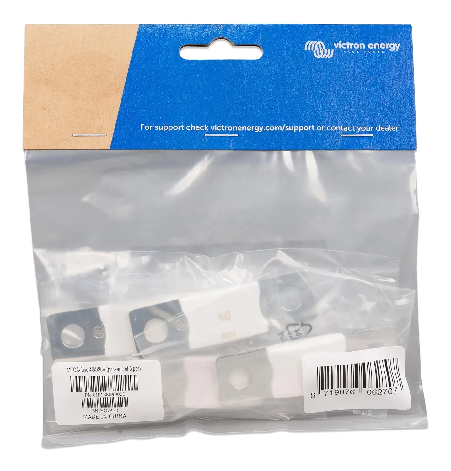 Victron Energy Fuse MEGA 40A/80V Safety Component to Prevent Electrical overloads (5 Pack)