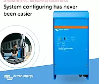 Victron Energy MultiPlus Compact 120V AC Pure Sine Wave Inverter Charger for 80 amp Battery, 2000VA 12-Volt