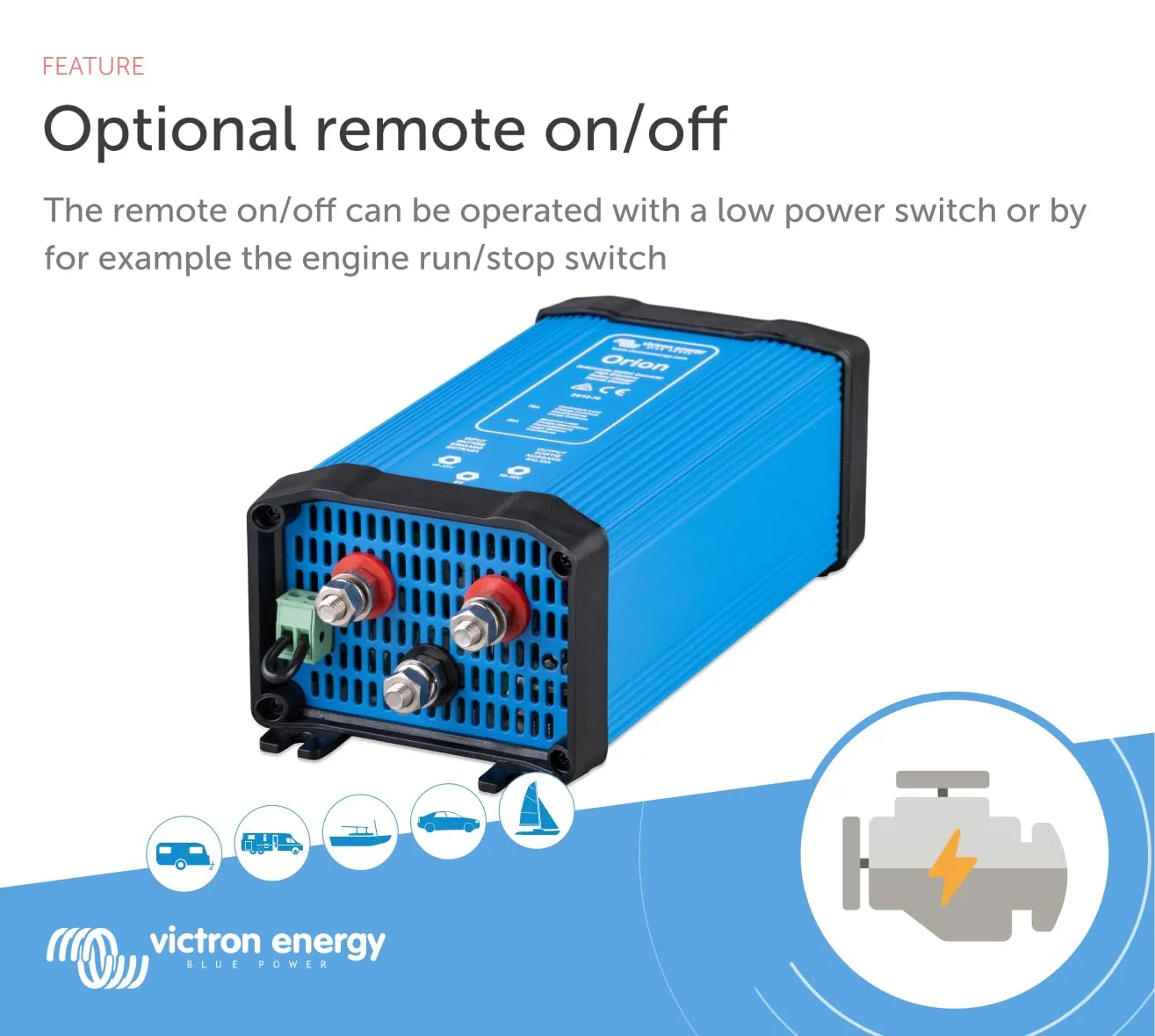 Victron Energy Orion 24/12-Volt 70 amp DC-DC Converter Non-Isolated, High Power 24/12V 70A