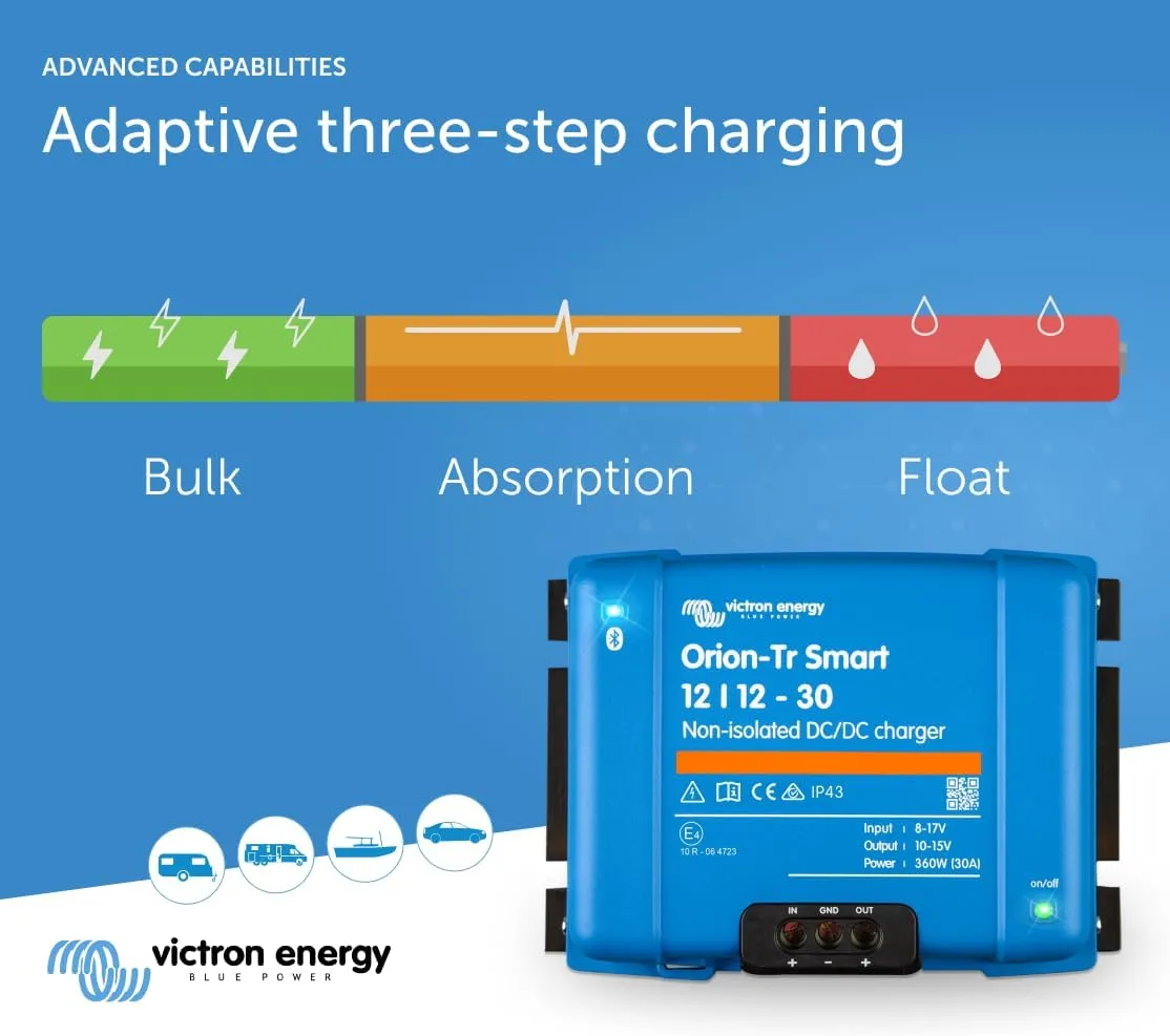 Victron Energy Orion-Tr Smart DC to DC Charger (Bluetooth) - 12/12-Volt 30 amp 360-Watt - NON-ISOLATED