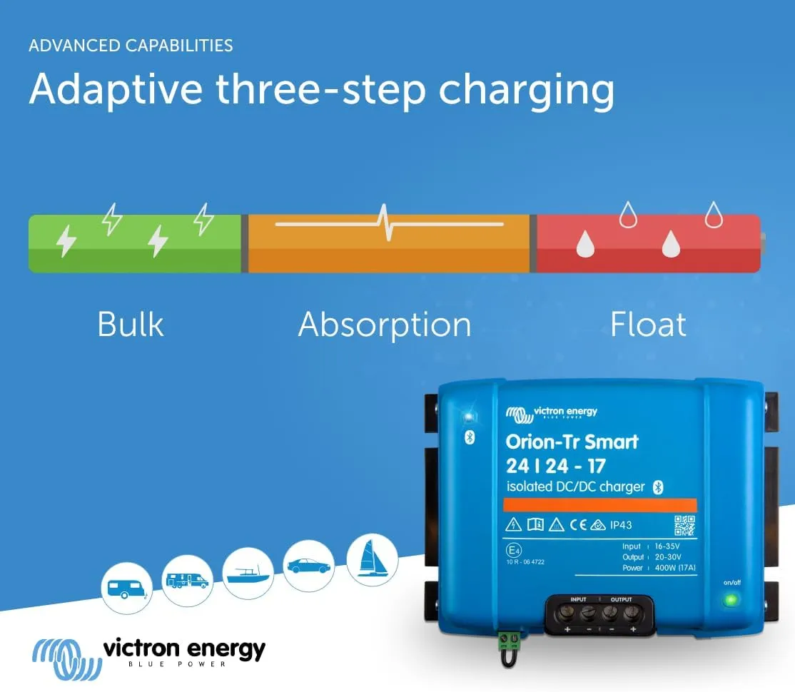 Victron Energy Orion-Tr Smart DC to DC Charger (Bluetooth) - 24/24-Volt 17 amp 400-Watt