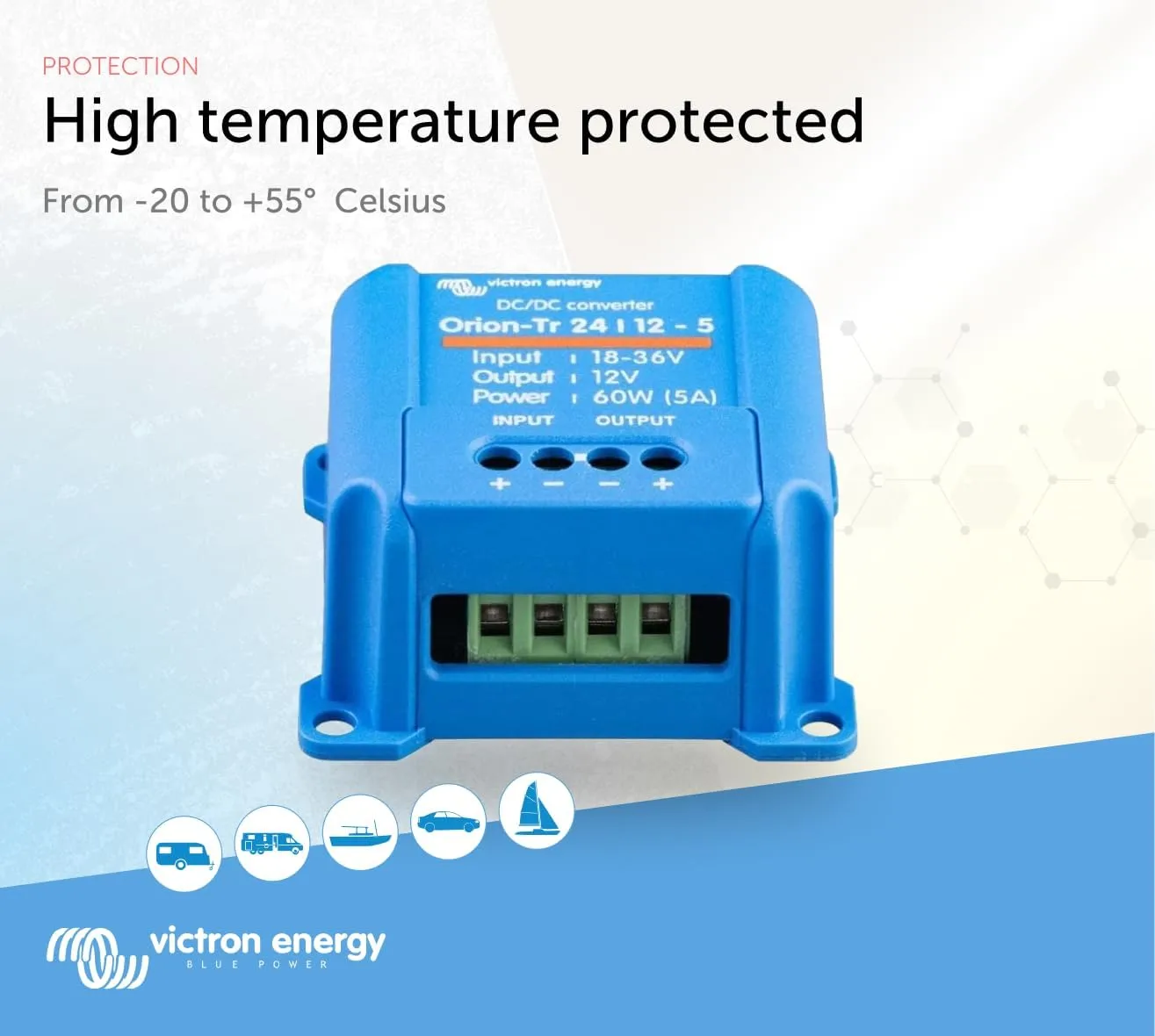 Victron Energy Orion-Tr DC to DC Converter - 24/12-Volt 5 amp 60-Watt - IP43 Protected - for Dual Battery Systems