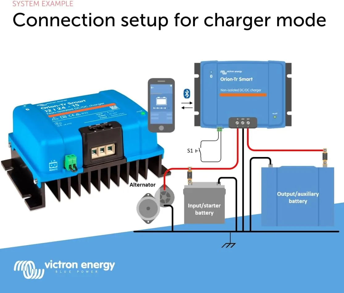Victron Energy Orion-Tr Smart DC to DC Charger (Bluetooth) - 12/24-Volt 15 amp 360-Watt - NON-ISOLATED