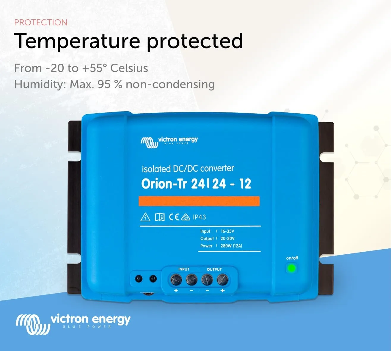 Victron Energy Orion-Tr DC to DC Converter - 24/24-Volt 12 amp 280-Watt - IP43 Protected - for Dual Battery Systems