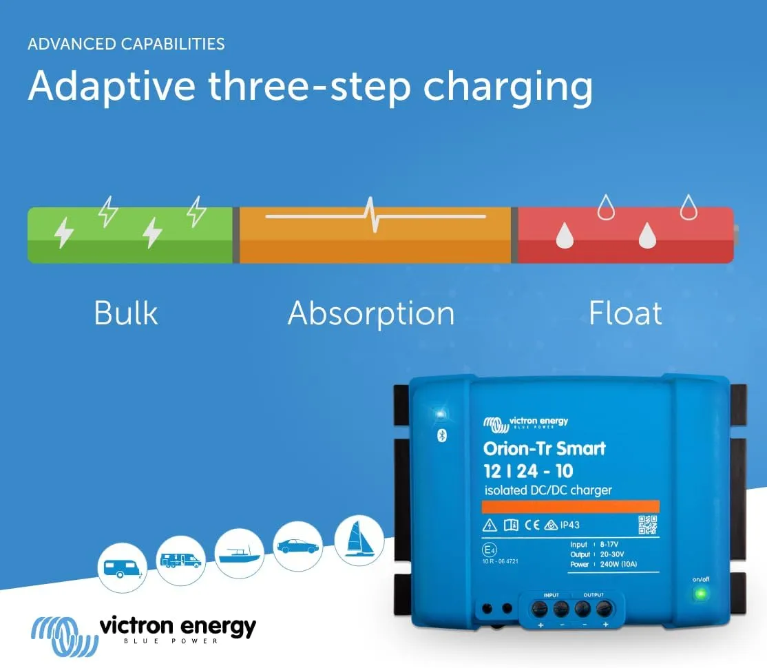 Victron Energy Orion-Tr Smart DC to DC Charger (Bluetooth) - 12/24-Volt 10 amp 240-Watt