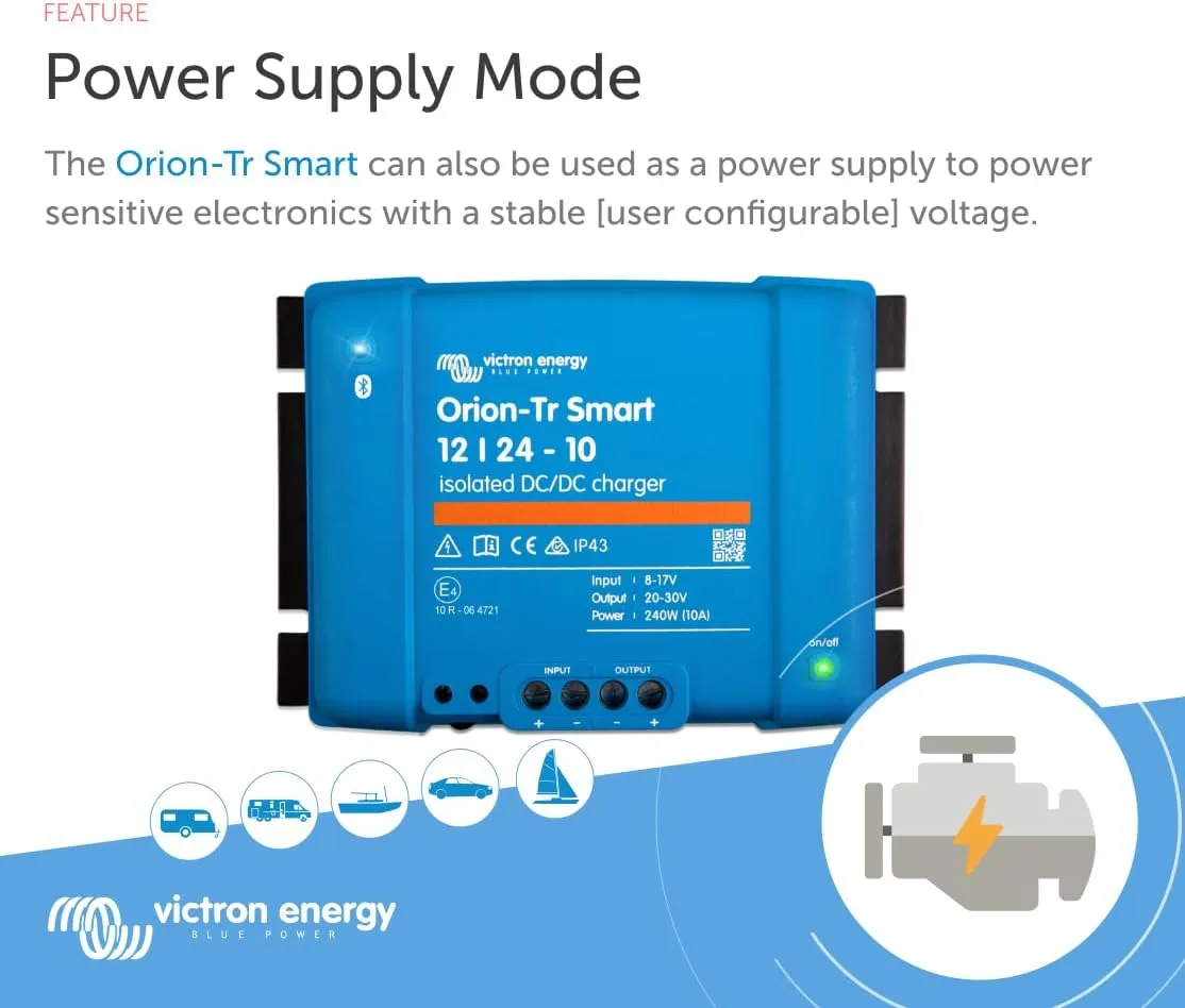 Victron Energy Orion-Tr Smart DC to DC Charger (Bluetooth) - 12/24-Volt 10 amp 240-Watt