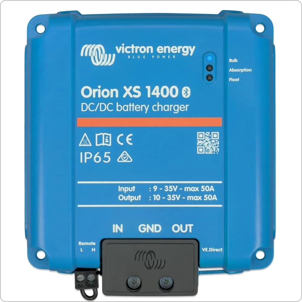 Victron Energy Orion XS 1400, 12/24-Volt 50 Amp DC-DC Battery Charger – 1400W Output, 98.5% Efficiency, Bluetooth Monitoring