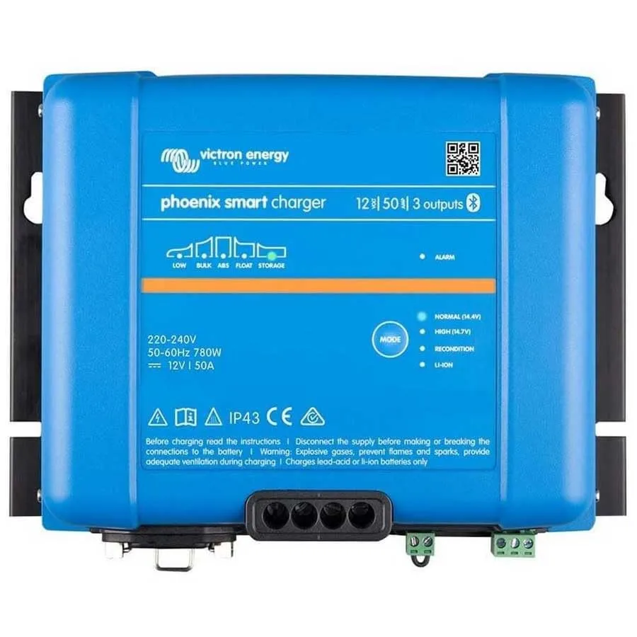 Victron Phoenix Smart IP43 Charger 12/50 (3) 120-240VAC Requires 5-15P Mains Cord