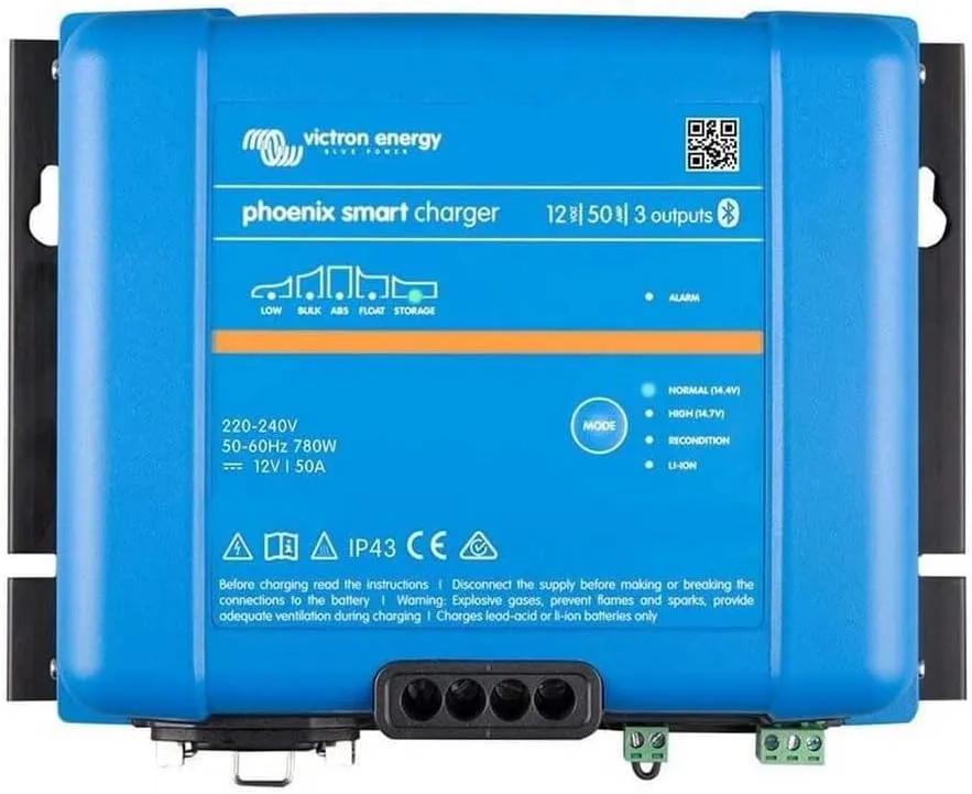 Victron Phoenix Smart IP43 Charger 12/50 (3) 120-240VAC Requires 5-15P Mains Cord