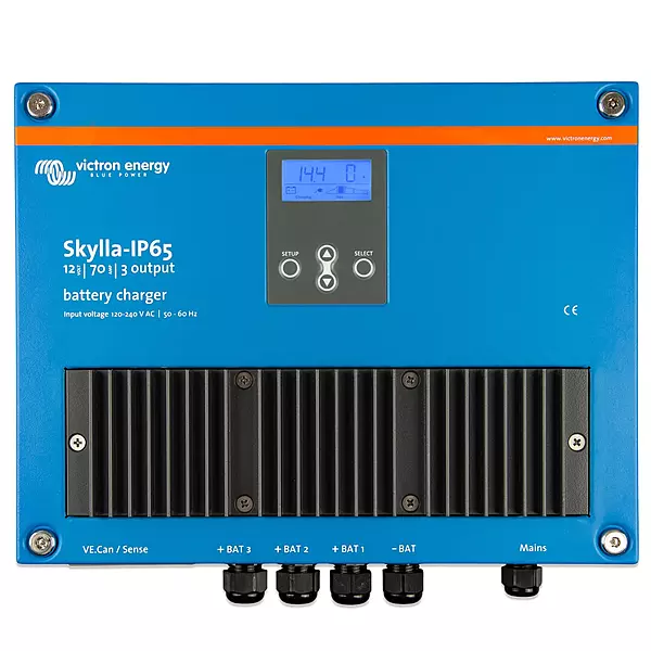 Victron Energy Skylla-IP65 12-Volt 70 amp 120-240VAC Battery Charger, 3 Isolated Outputs