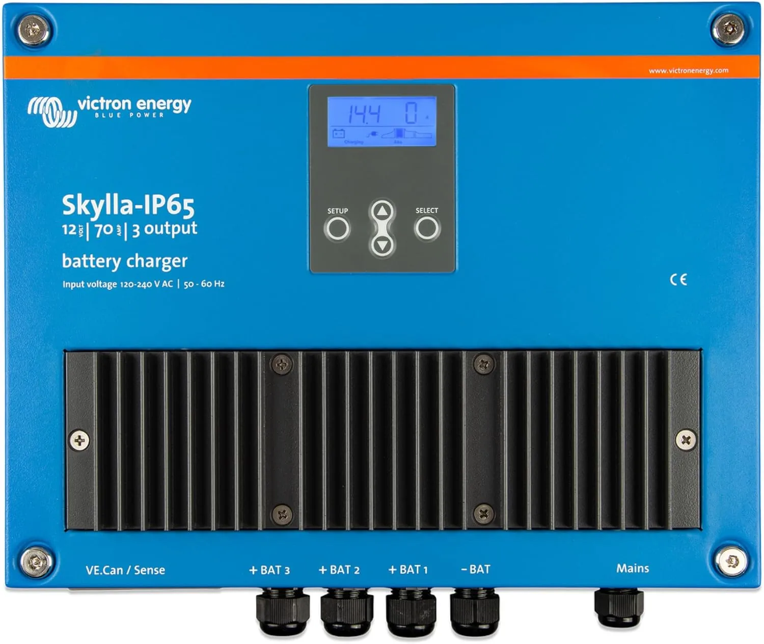 Victron Energy Skylla-IP65 12-Volt 70 amp 120-240VAC Battery Charger, 3 Isolated Outputs