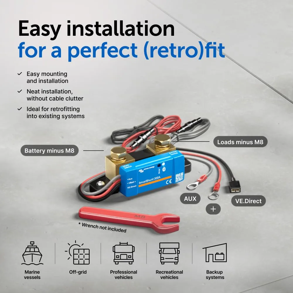 Victron Energy SmartShunt IP65 Bluetooth Battery Monitor 6.5V-70V