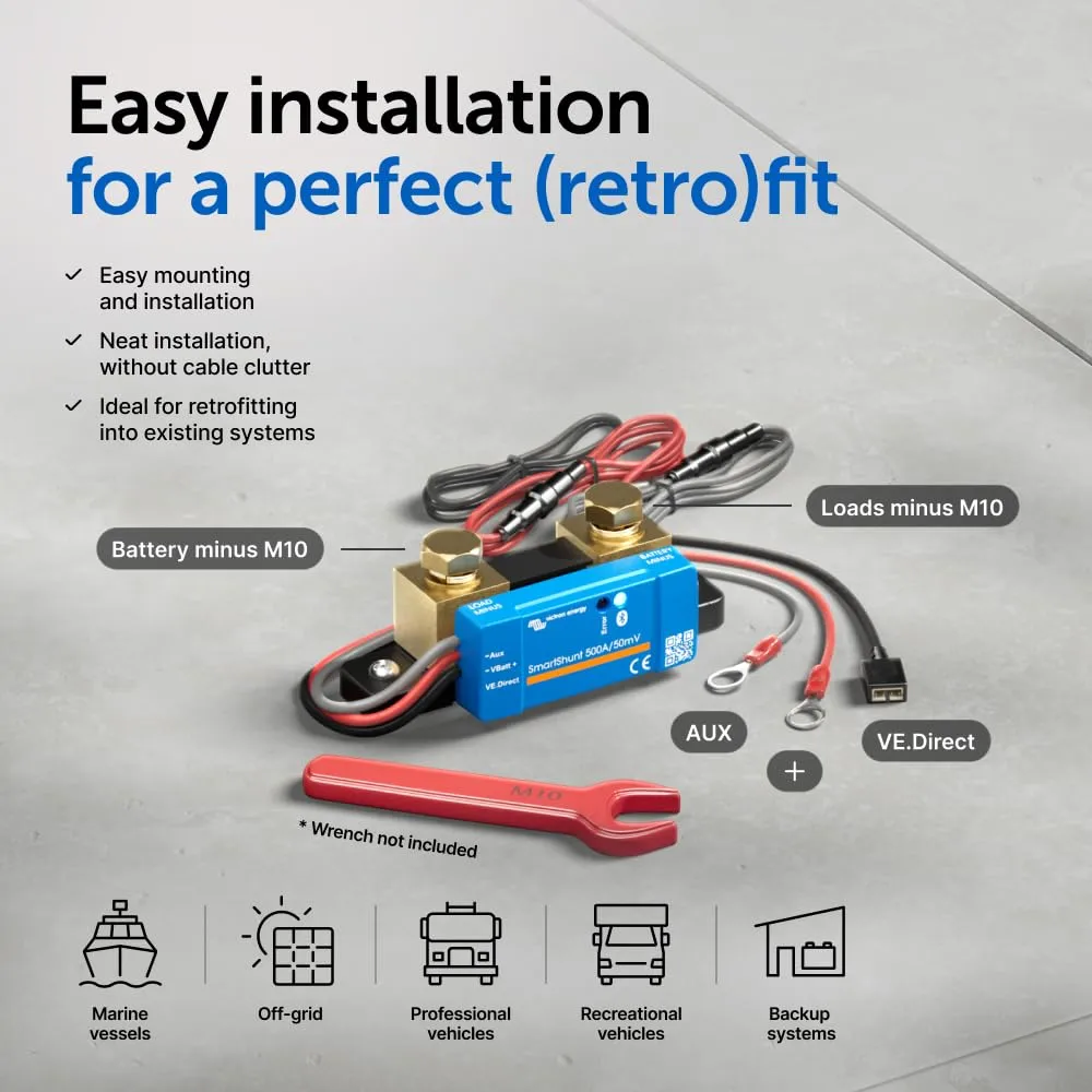 Victron Energy SmartShunt IP65 Bluetooth Battery Monitor 6.5V-70V