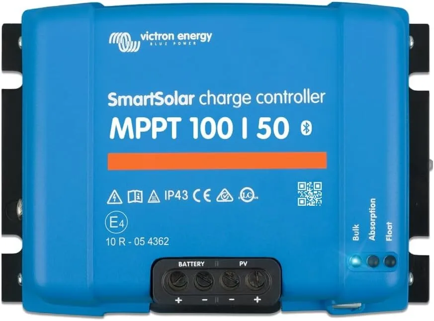 Victron Energy SmartSolar MPPT Solar Charge Controller (Bluetooth) - Charge Controllers for Solar Panels - 100V, 50 amp