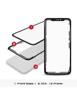 Vidrio Frontal para iPhone 11 - (Front Glass + Frame + Oca Pro) Vidrio Frontal para iPhone 11 - (Front Glass + Frame + Oca Pro)