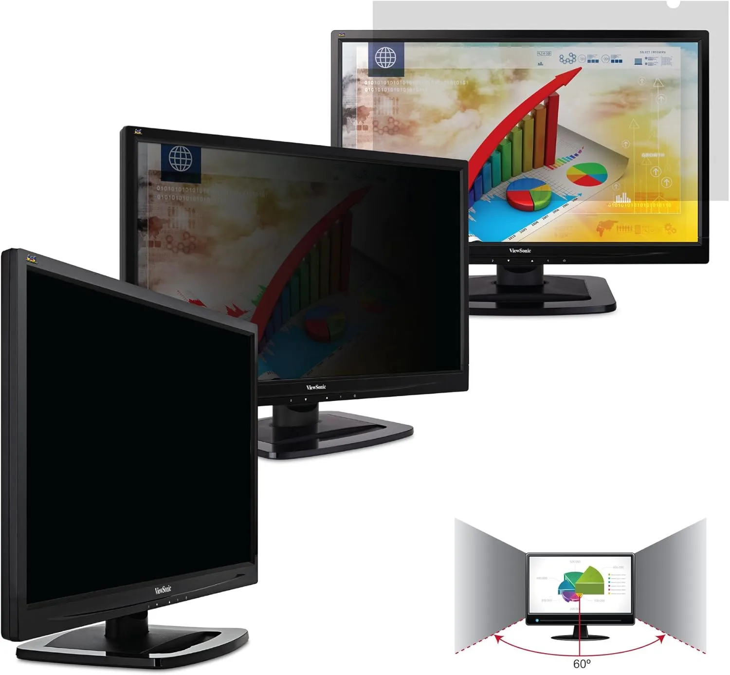 Viewsonic Corporation Tech Armor Universal Privacy Filter for 23.8” LED Computer Desktop Monitor, Compatible with Viewsonic