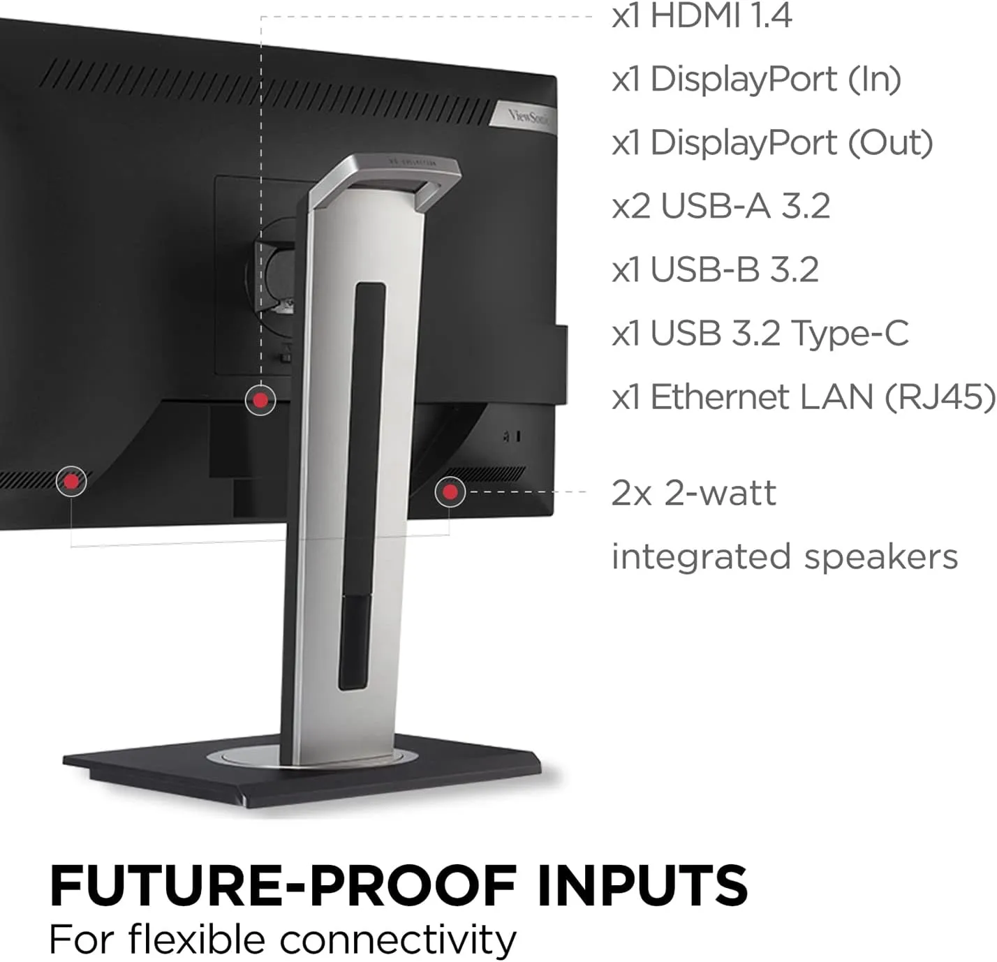 VIEWSONIC Docking Monitor with USB-C, Ethernet and Ergonomic Stand