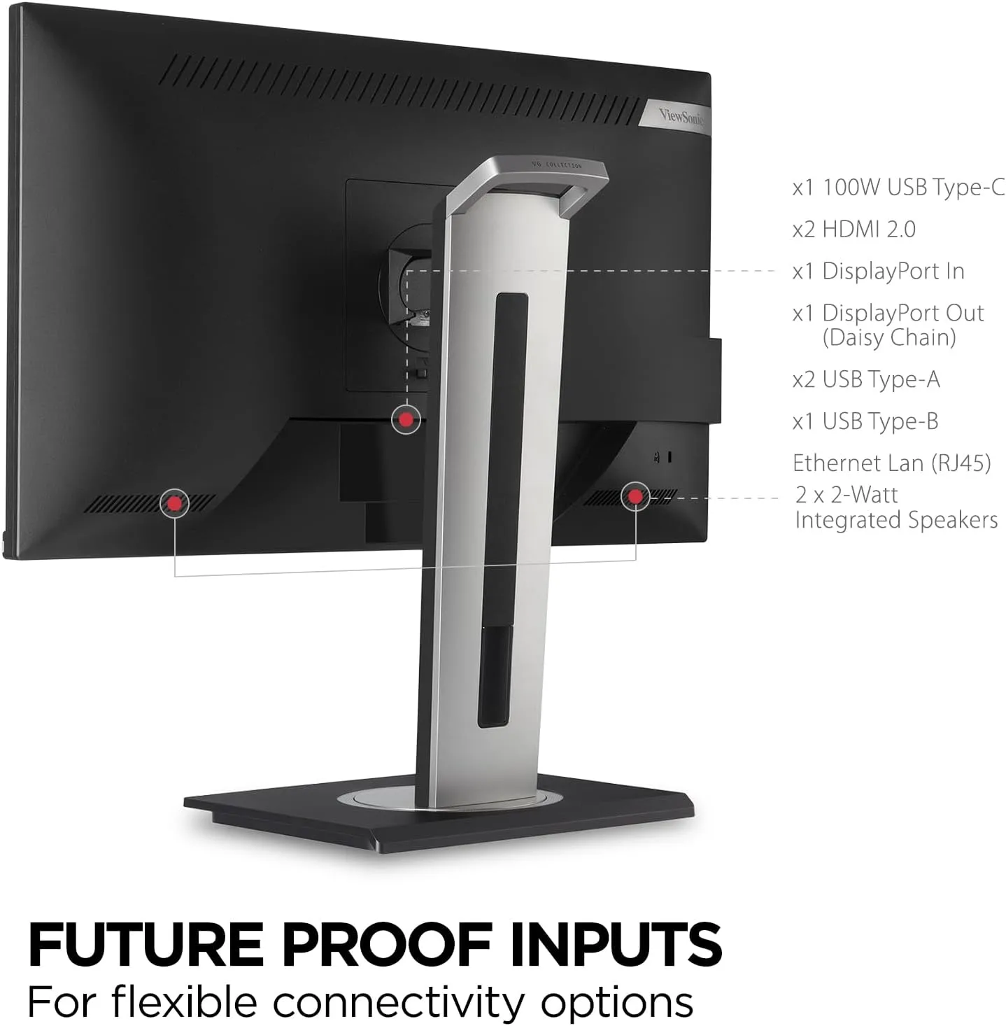 VIEWSONIC Docking Monitor with USB-C, Ethernet and Ergonomic Stand