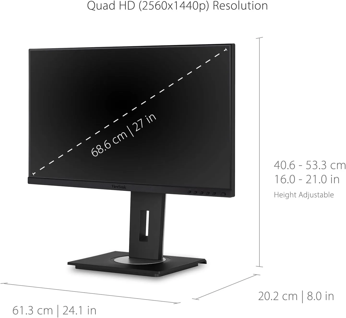 VIEWSONIC Docking Monitor with USB-C, Ethernet and Ergonomic Stand