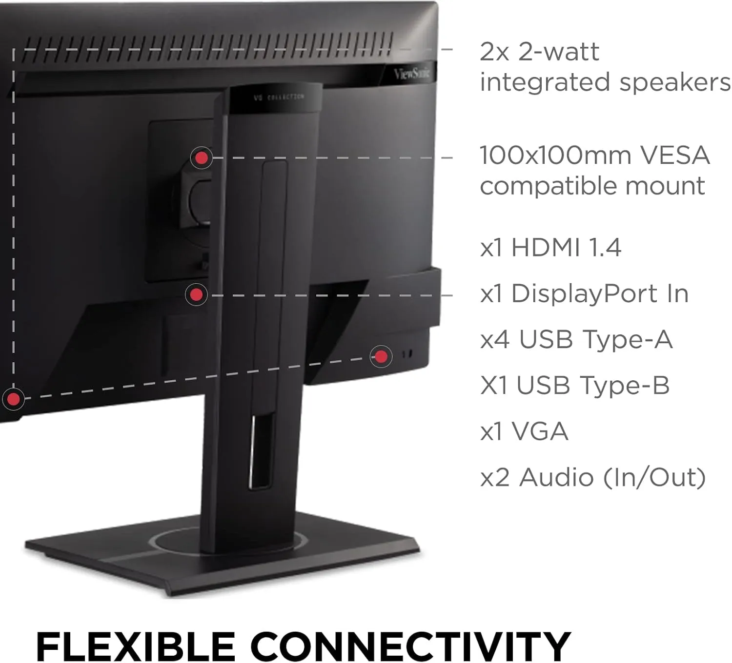 VIEWSONIC Full HD 1080p Ergonomic Monitor with HDMI, DisplayPort, VGA and USB Hub