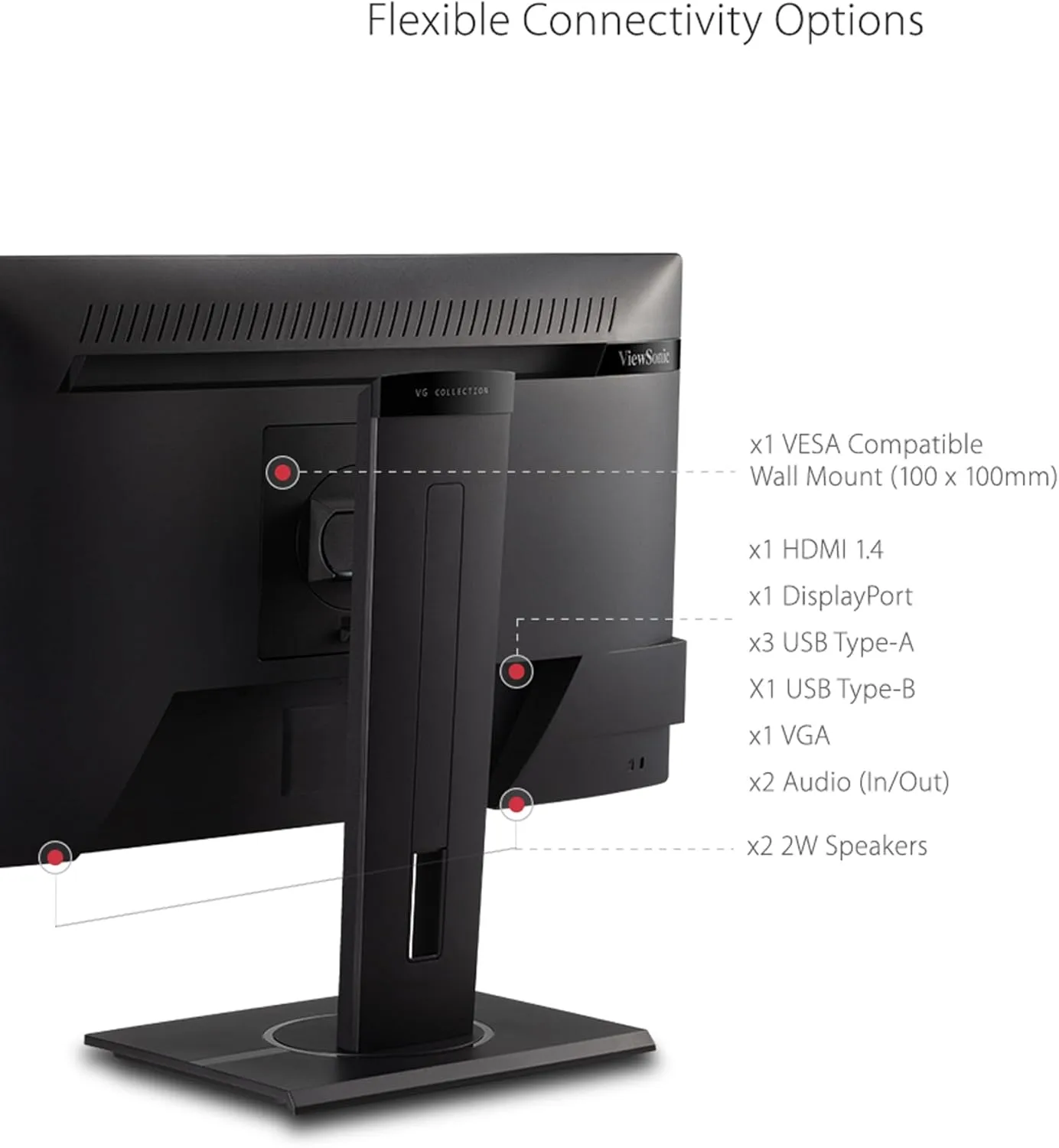 VIEWSONIC Full HD 1080p Ergonomic Monitor with HDMI, DisplayPort, VGA and USB Hub