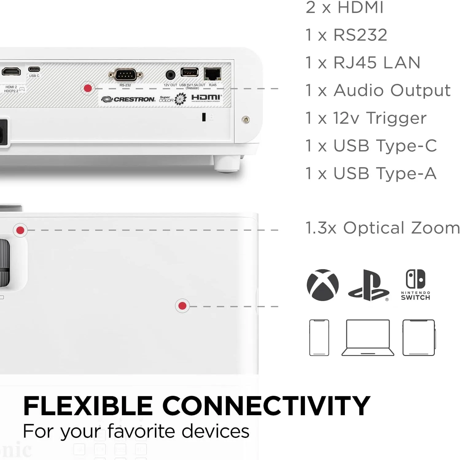 VIEWSONIC Home Theater Projector — Bright, Optical Zoom