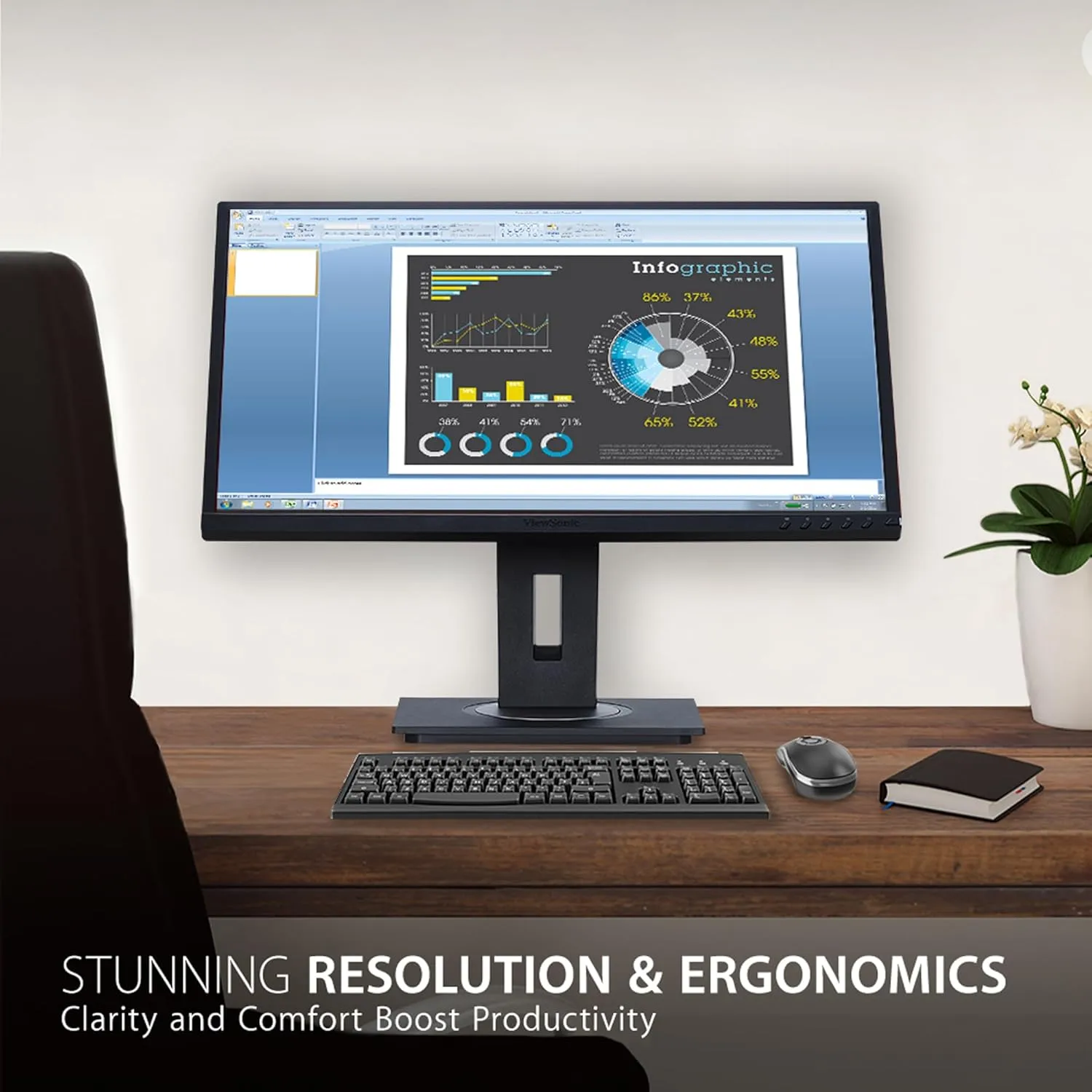 ViewSonic IPS 1080p Ergonomic Monitor with HDMI, DisplayPort, USB & VGA