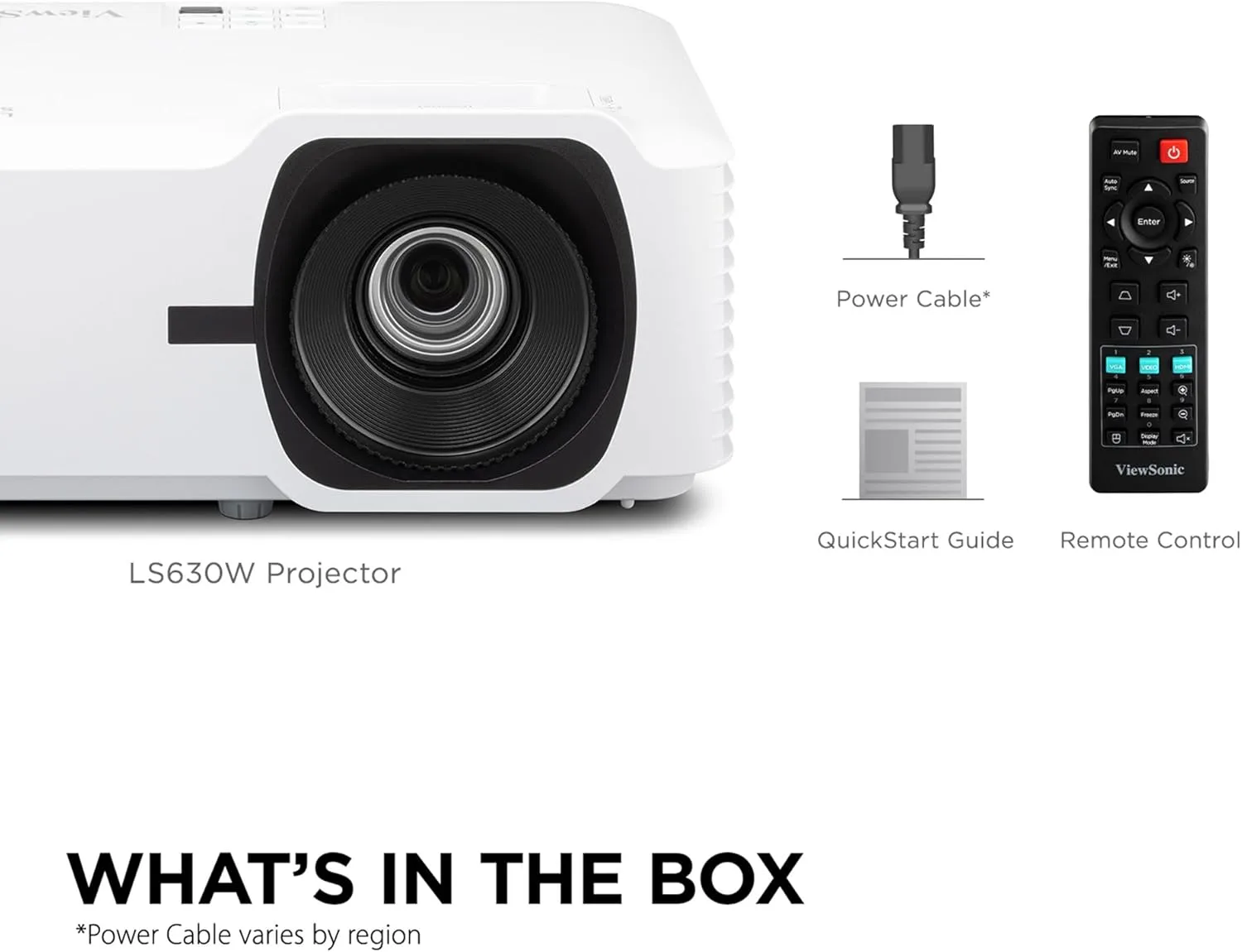 ViewSonic LS630W 4500 Lumens DLP WXGA Laser Projector with 1.3x Optical Zoom, H/V Keystone