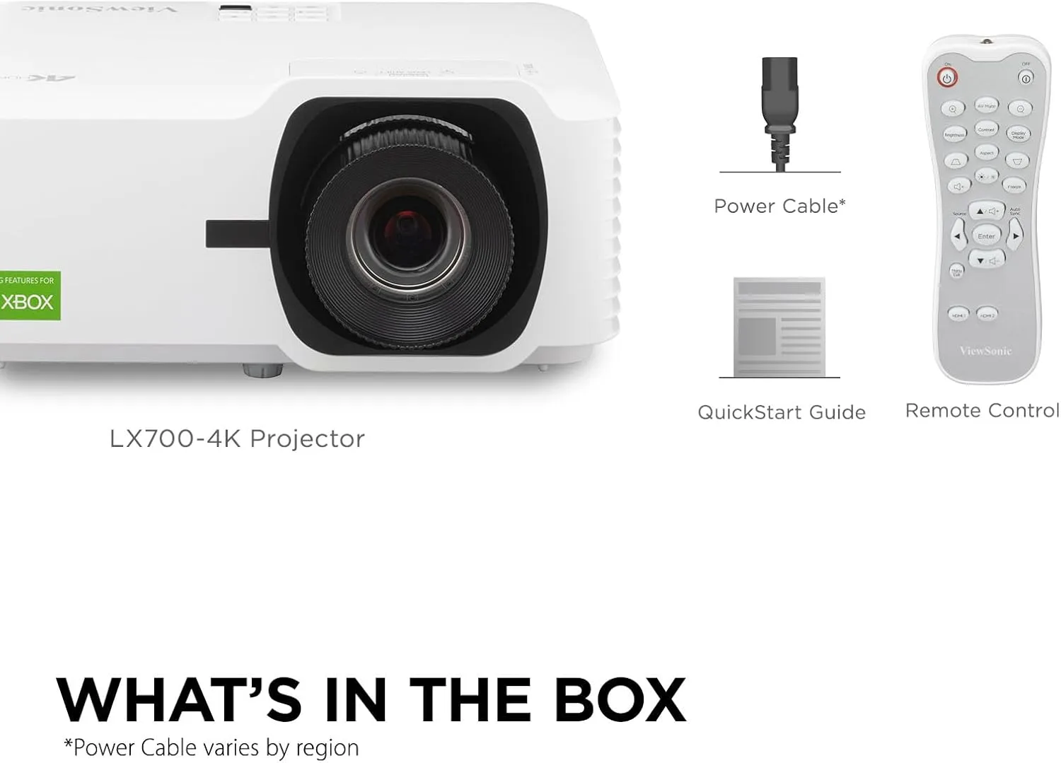 ViewSonic LX700-4K UHD 3500 Lumens Laser Projector Designed for Xbox with 4.2ms Response Time, 240Hz Refresh Rate
