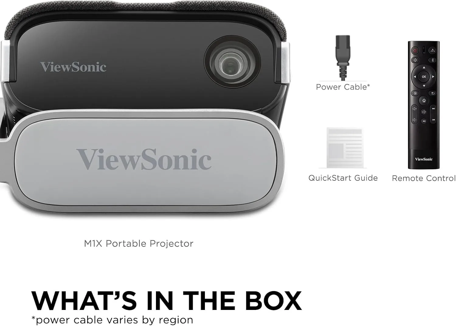 ViewSonic M1X Portable LED Projector with Smart Stand, Harman Kardon Speakers, Built-In Battery, H/V Keystone
