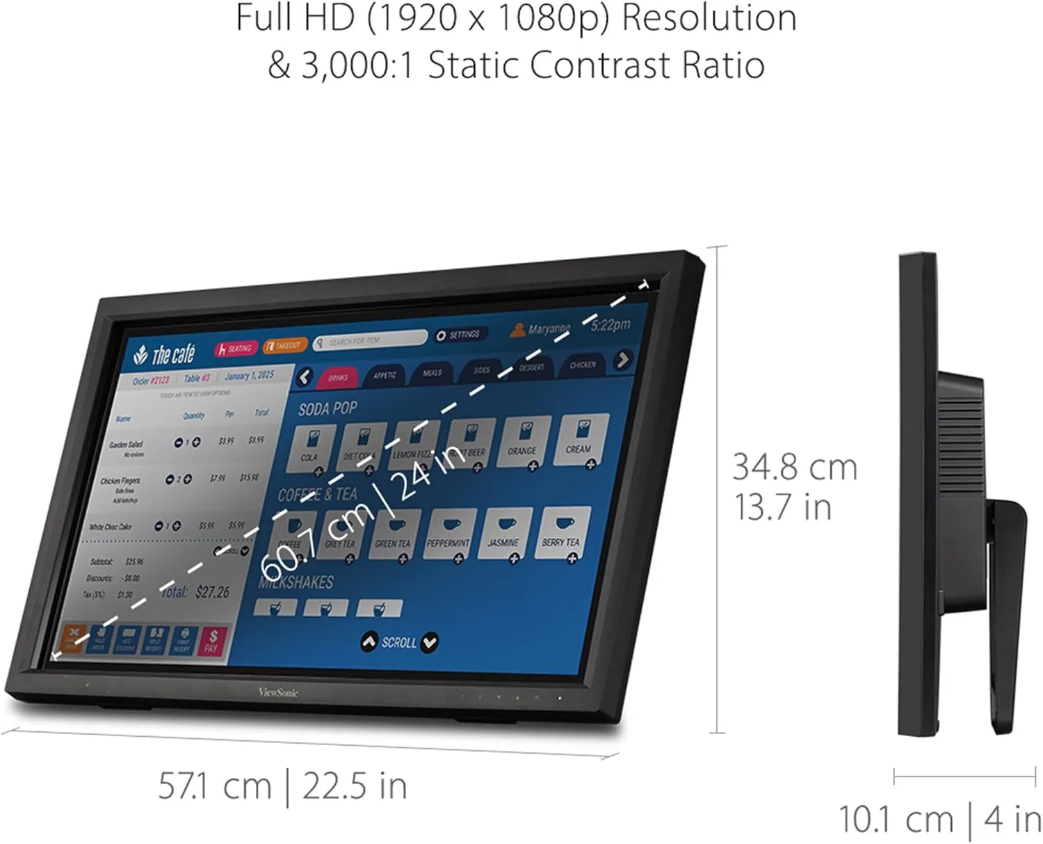 VIEWSONIC TD Series 10-Point IR Touch Display Full HD