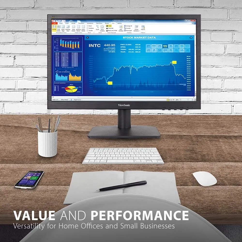 ViewSonic VA1903H 19-Inch WXGA 1366x768p 16:9 Widescreen Monitor with Enhanced View Comfort