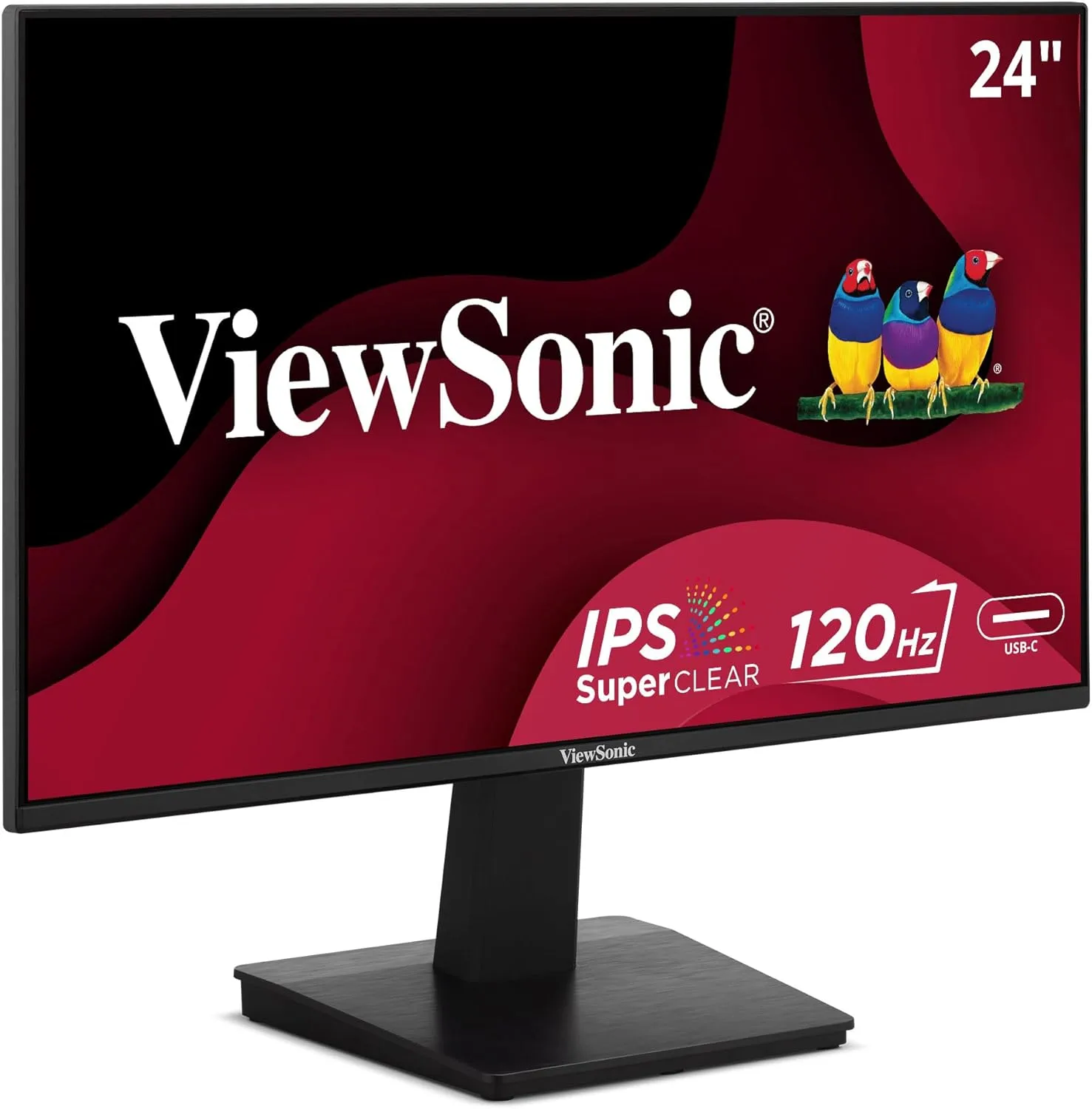 Viewsonic VA2448-MHU 24 Inch Full HD 1080p IPS Monitor with 120Hz, Variable Refresh Rate, Eye Care, HDMI, VGA, and USB C Inputs for Home and Office