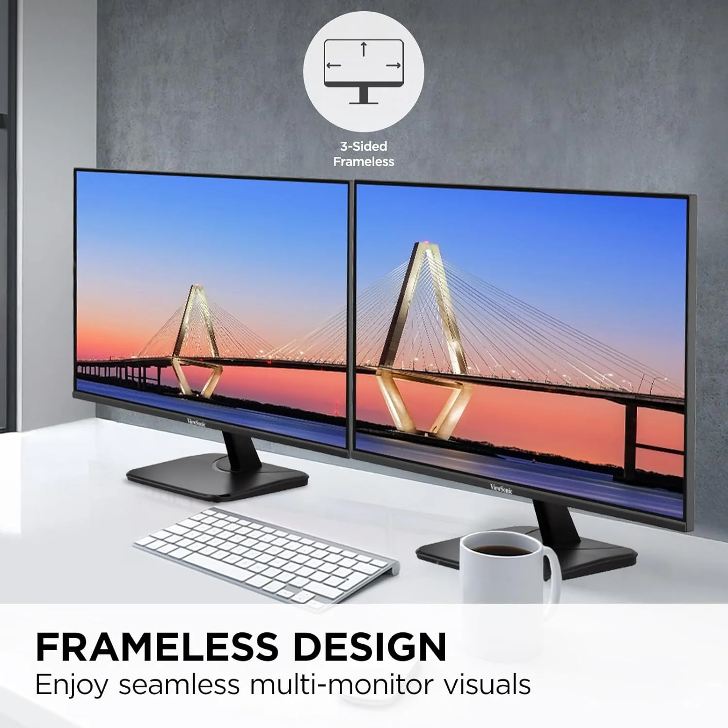 ViewSonic VA-MHD IPS Full HD Monitors with HDMI, DisplayPort & VGA