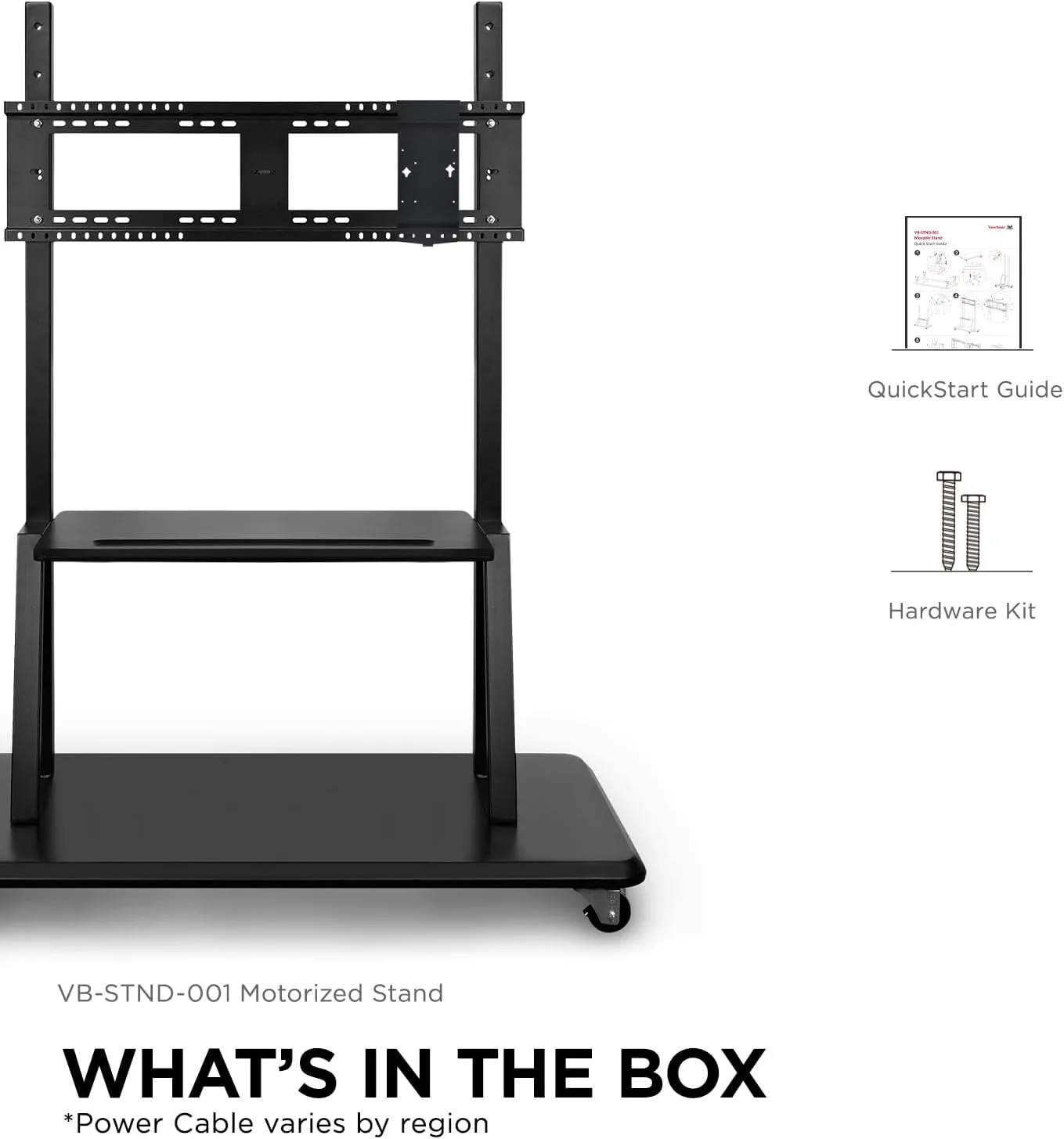 ViewSonic VB-STND-001 Universal Display Cart for 55 to 86 inch Screens up to 265 lbs