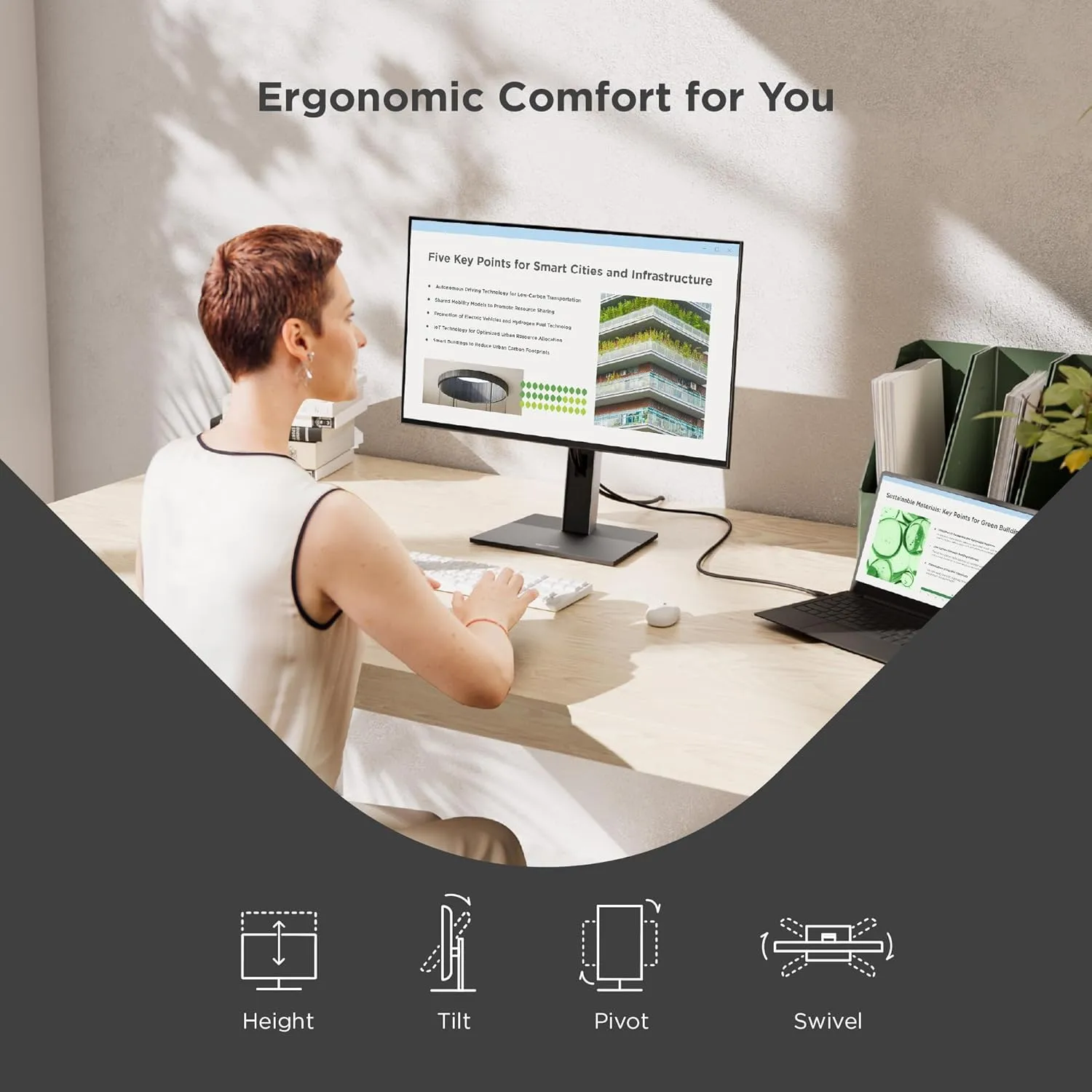 VIEWSONIC VG Ergonomic IPS Monitor with 65W USB-C, 100Hz, 5-Port USB Hub, HDMI & DisplayPort
