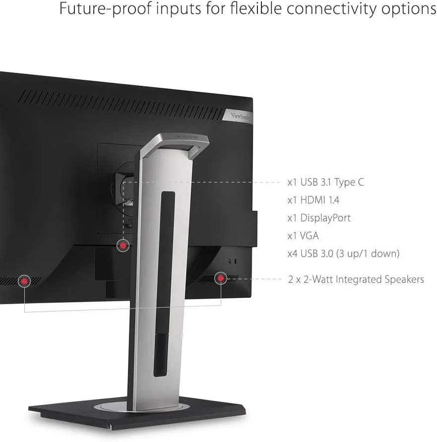 ViewSonic VG IPS Monitors with USB-C and Ergonomic Stand