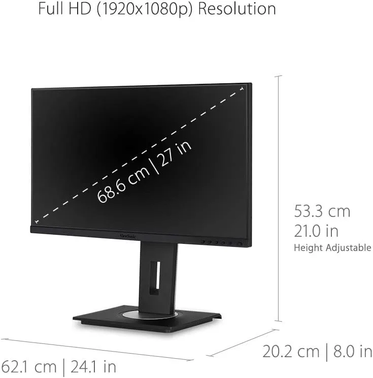 ViewSonic VG IPS Monitors with USB-C and Ergonomic Stand