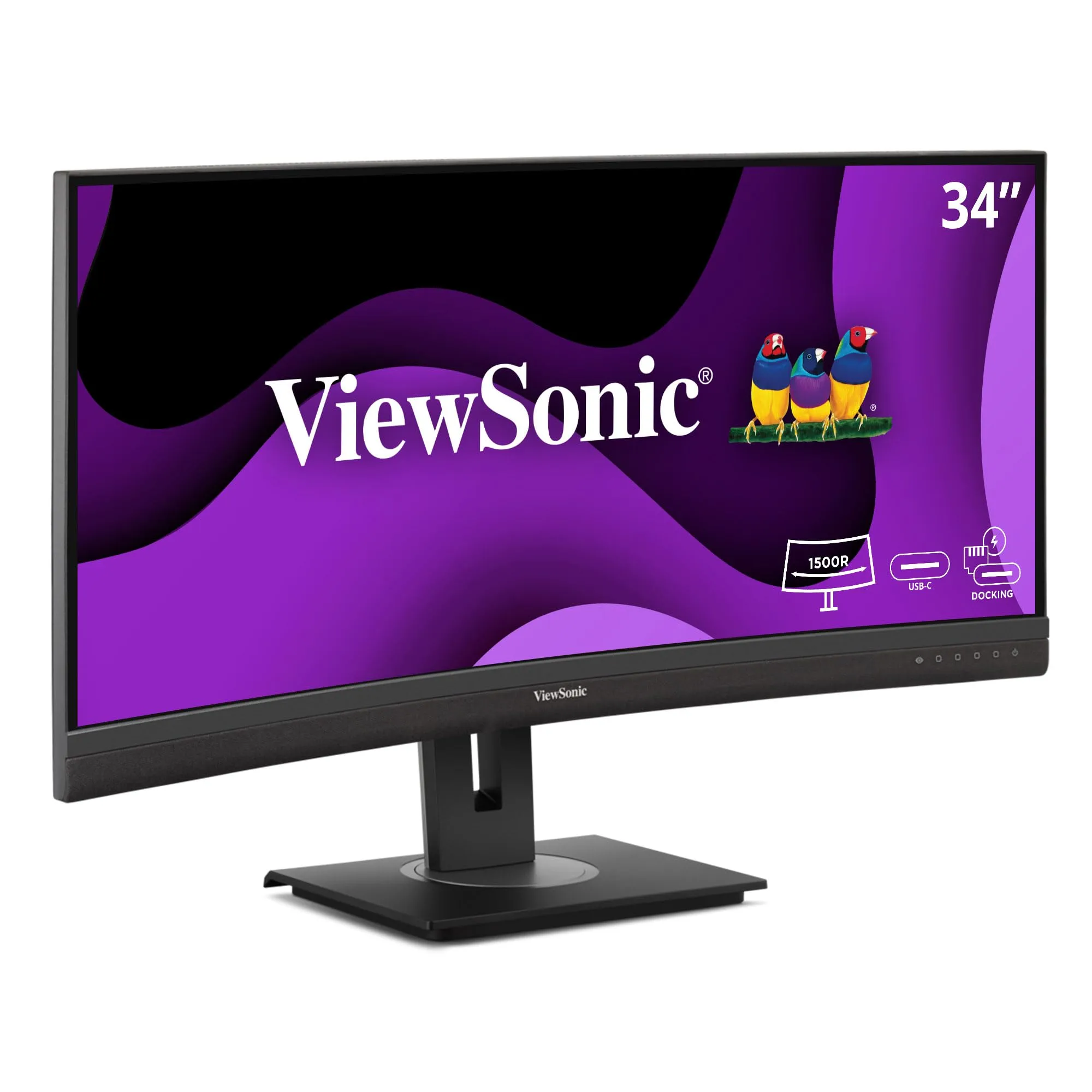 ViewSonic VG3456CA 34 Inch 21:9 Ultrawide QHD Curved Docking Monitor with 100W USB-C