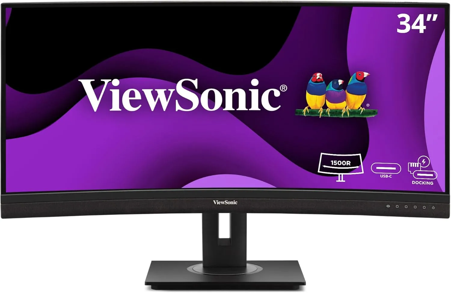 ViewSonic VG3456CA 34 Inch 21:9 Ultrawide QHD Curved Docking Monitor with 100W USB-C