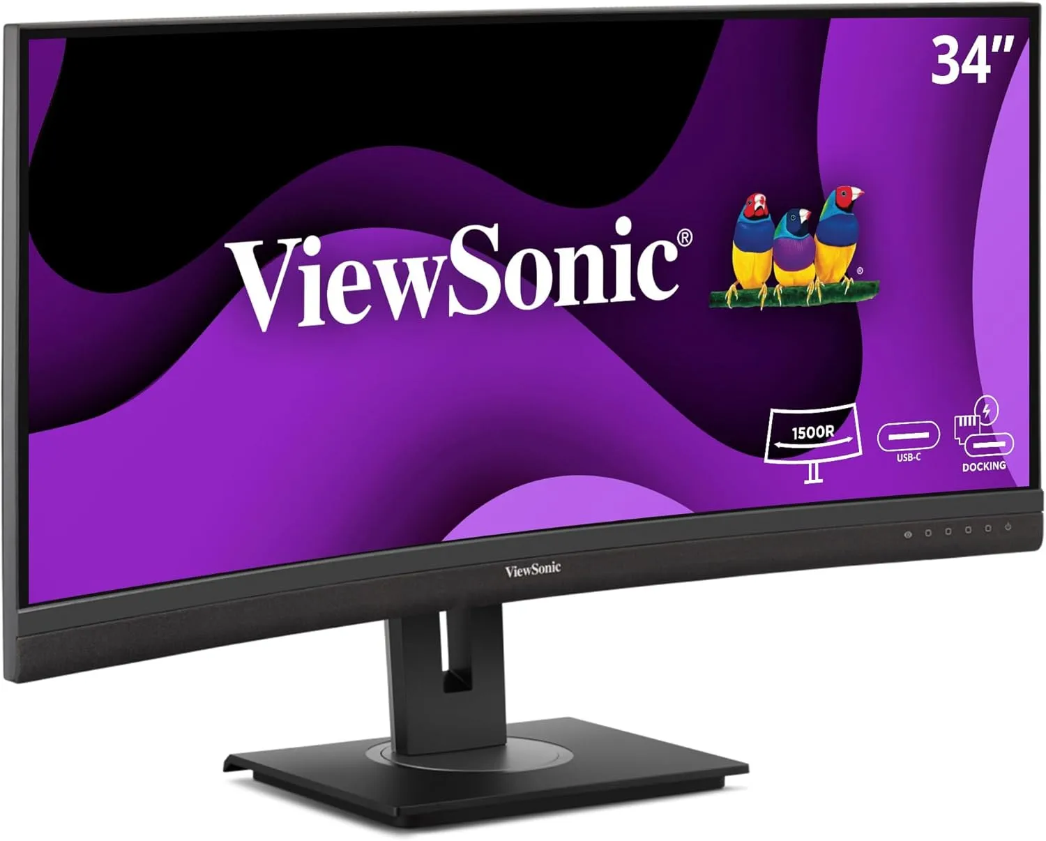 ViewSonic VG3456CA 34 Inch 21:9 Ultrawide QHD Curved Docking Monitor with 100W USB-C