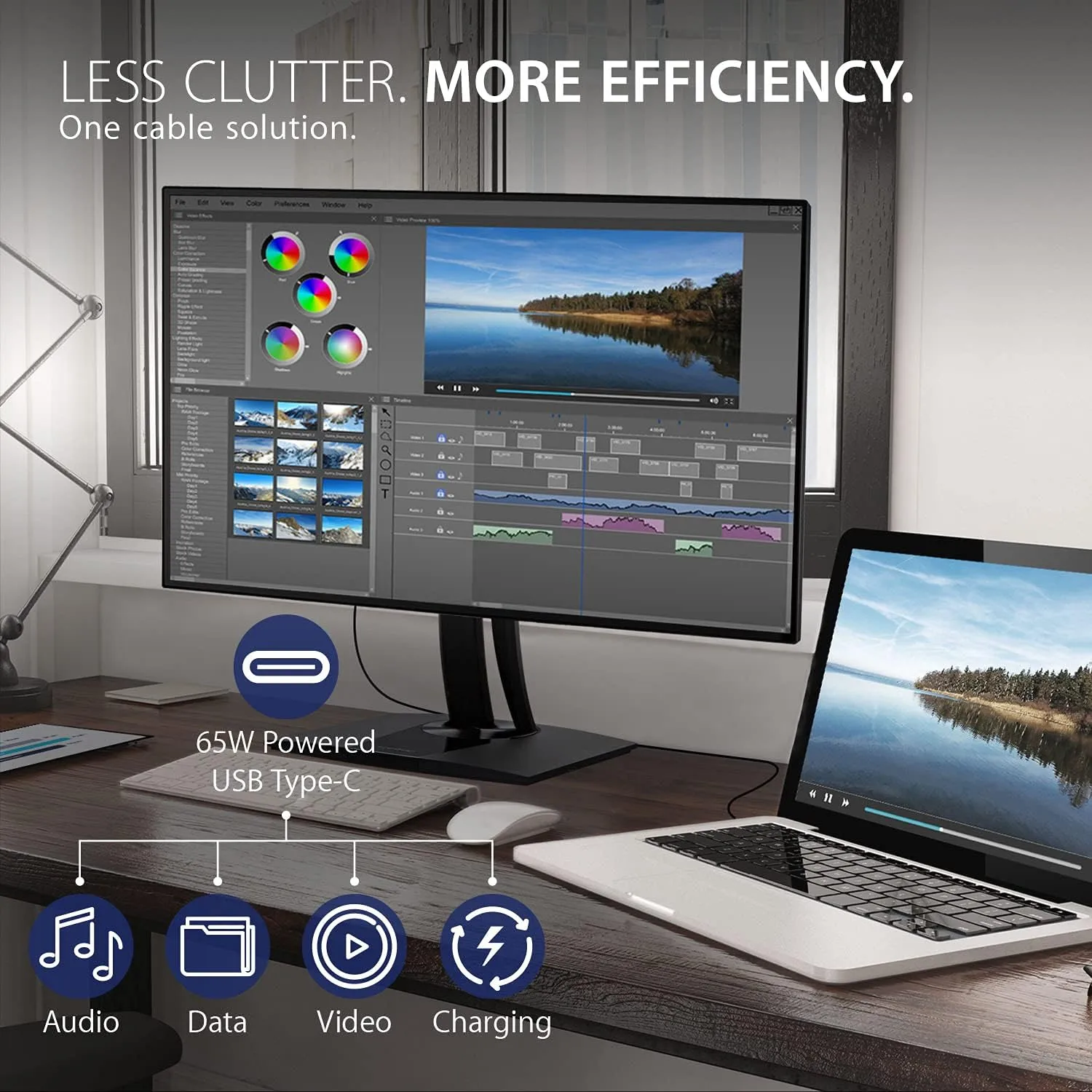 ViewSonic VP ColorPro IPS Monitor — Factory-Calibrated, USB-C