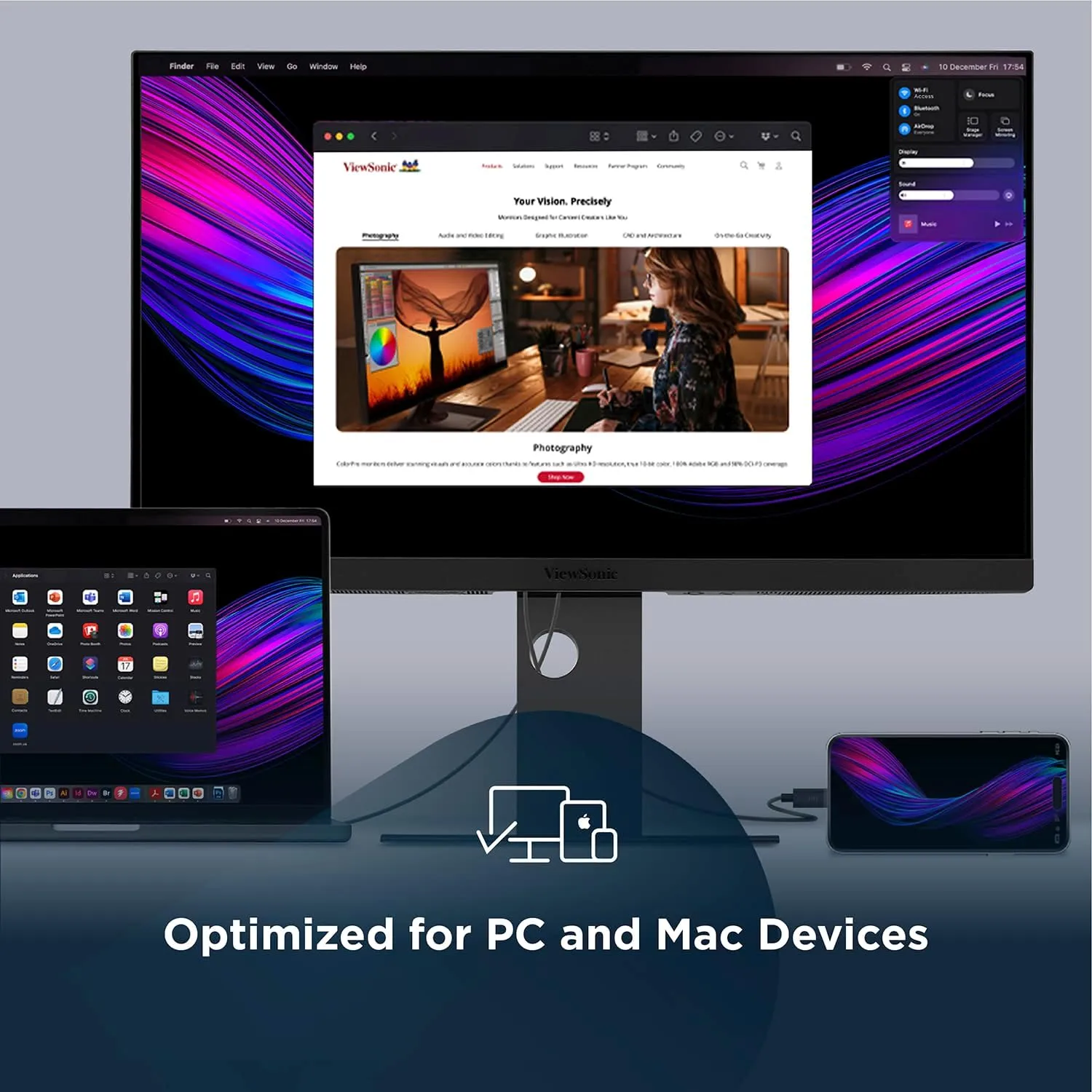 ViewSonic VP2488-4K 24 Inch 4K Mac-Ready Monitor with Thunderbolt 4, USB Hub, HDMI and DP