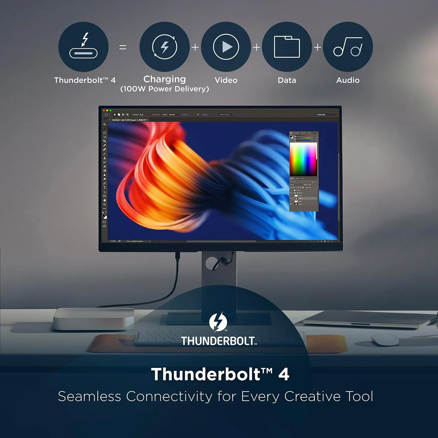 ViewSonic VP2488-4K 24 Inch 4K Mac-Ready Monitor with Thunderbolt 4, USB Hub, HDMI and DP