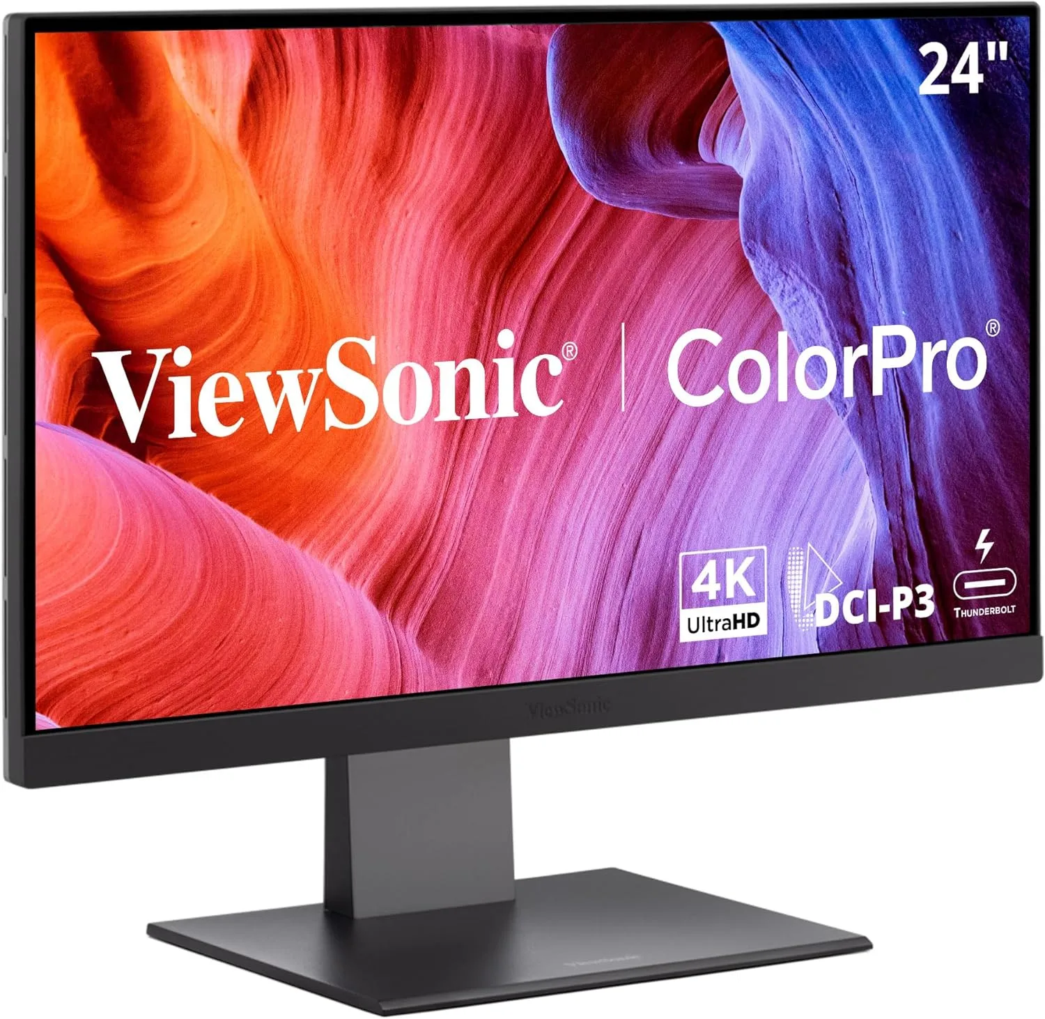 ViewSonic VP2488-4K 24 Inch 4K Mac-Ready Monitor with Thunderbolt 4, USB Hub, HDMI and DP