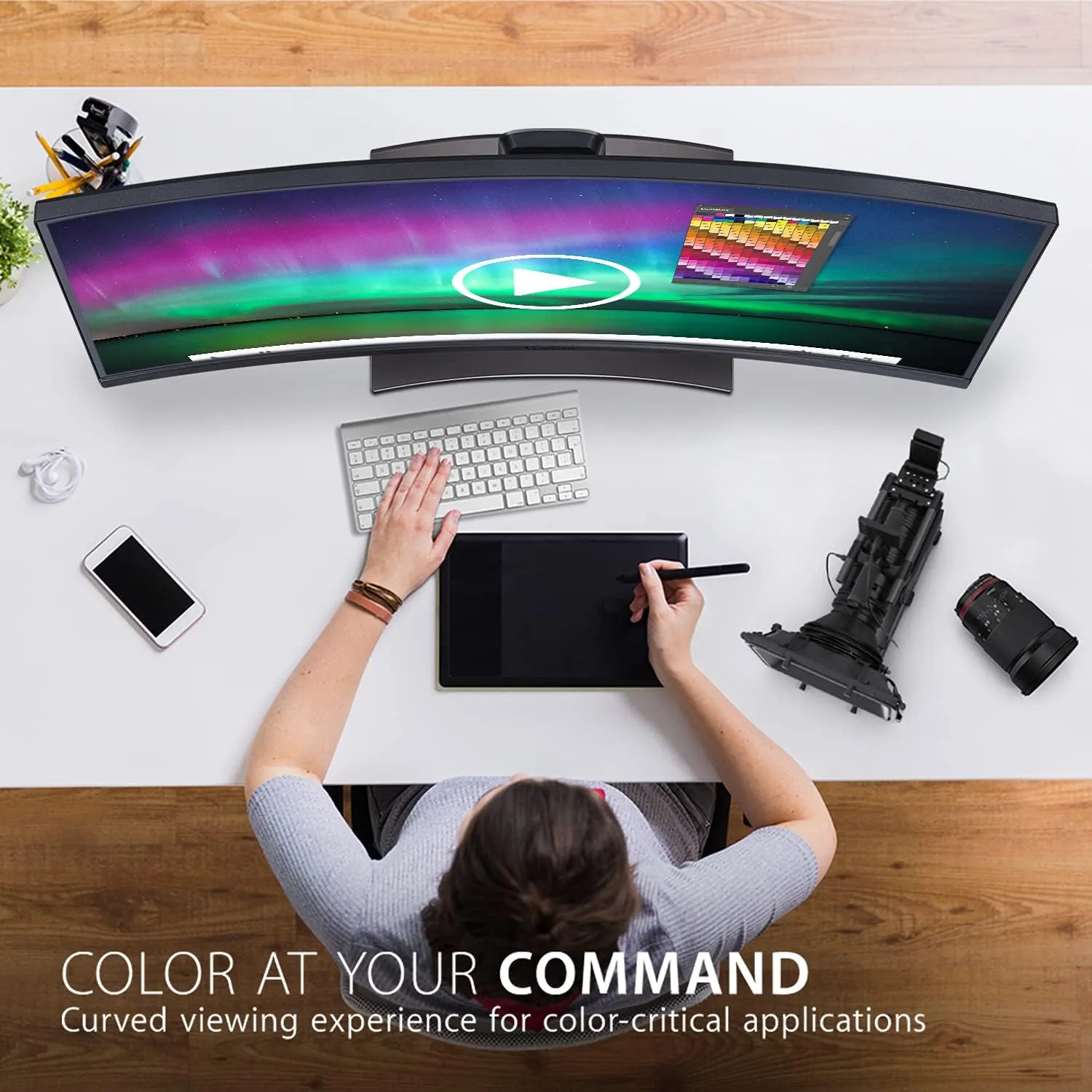ViewSonic VP3881A 38-Inch IPS WQHD+ Curved 21:9 Monitor with 100% sRGB
