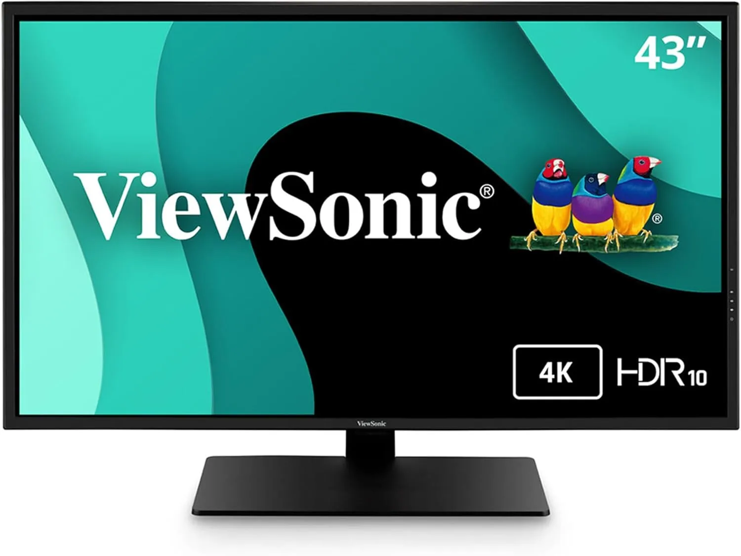 ViewSonic VX4381-4K 43 Inch 4K UHD MVA Monitor with HDR10, HDMI, USB, DisplayPort - Black
