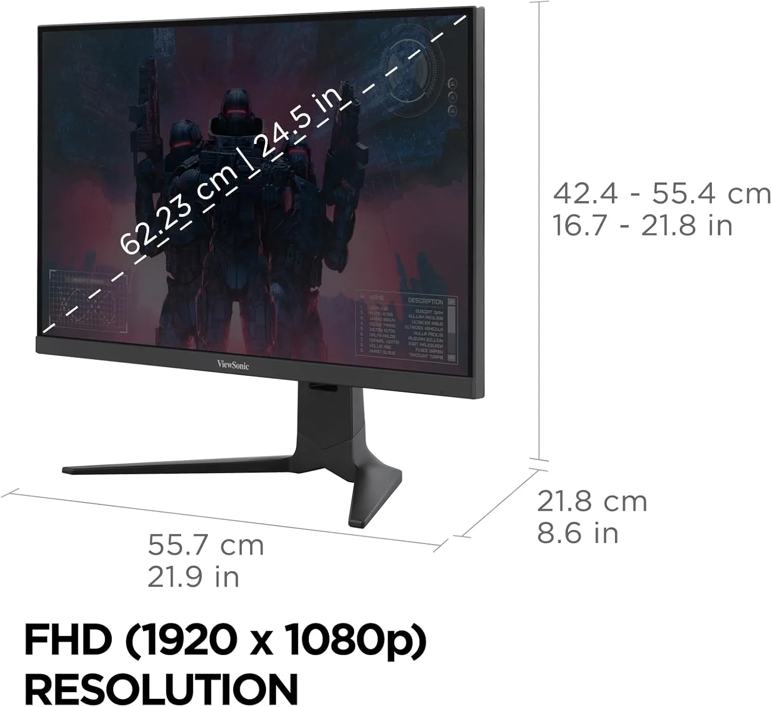 ViewSonic XG IPS Gaming Monitor - FreeSync Premium, NVIDIA G-SYNC Compatible, USB-C 65W