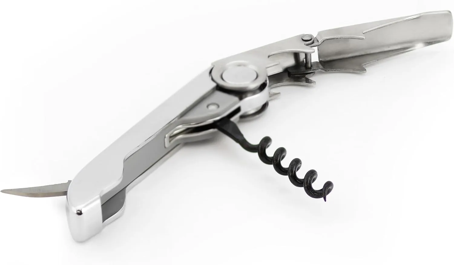 Vinturi All-In-One Waiter's Corkscrew Bottle Opener and Foil Cutter, Silver