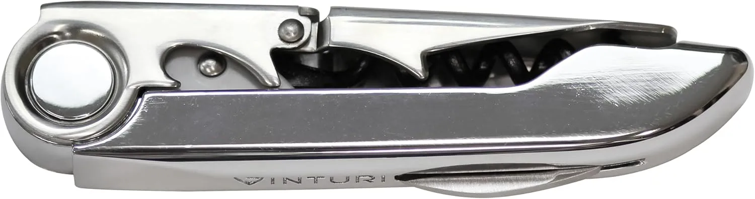 Vinturi All-In-One Waiter's Corkscrew Bottle Opener and Foil Cutter, Silver